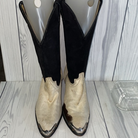 Vintage Code West Cowhide print Boots - Picture 3 of 7